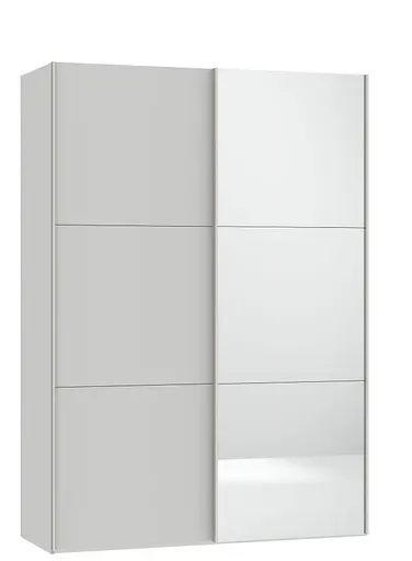 Schwebetürenschrank JOIN IT- B ca. 152 cm., Hellgrau, Matt, Spiegel