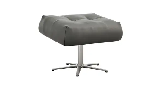 Hocker Terni - Sternfuss, Leder, Grau