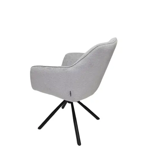 Armlehnstuhl MARLE - drehbar, Stoff, Silberfarben