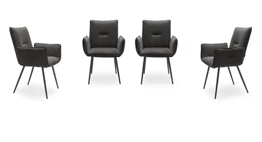 Armlehnstuhl MARCELA - Stoff, Anthrazit