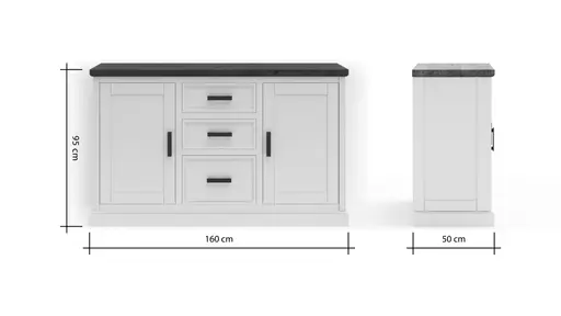 Anrichte Litchfield Oak - XO 9010, Antique / XO Gray