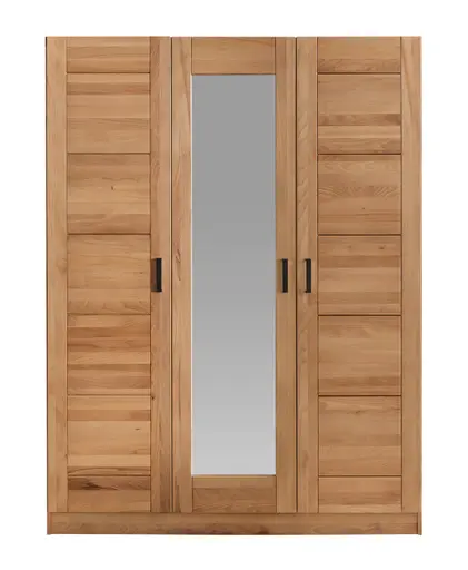 Drehtürenschrank- B ca. 152 cm, Buche, Teilmassiv, Geölt, Spiegel