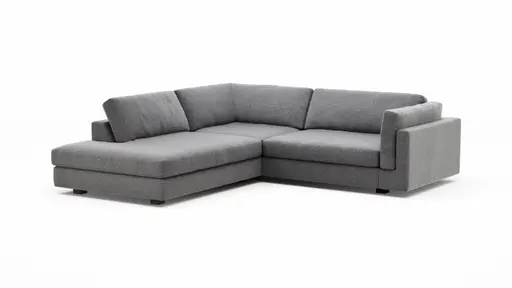 Ecksofa Aprino 3 - Ecke links mit 2,5-Sitzer, Stoff, Grau