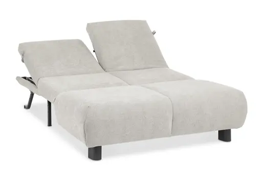 Faltsofa EBBY - 2-Sitzer ohne Armlehne, 140 cm inkl. Schlaffunktion/Relaxfunktion, Stoff, Creme