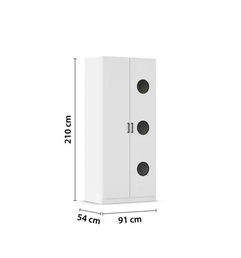 Wäscheschrank RHONDA- B ca. 91 cm, Weiß
