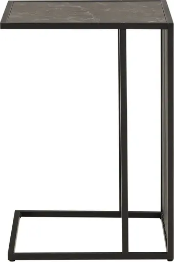 Beistelltisch AVELINA - Marmoroptik, Metall schwarz