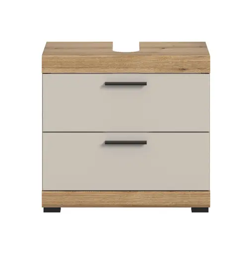 Waschbeckenunterschrank - B ca. 60 cm, Evoke Eiche Nachbildung, Kaschmir