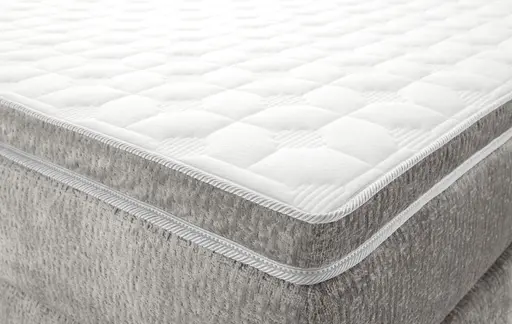 Boxspringbett JEANETTE- Liegefläche ca. 140x200 cm, Stoff, Graubeige