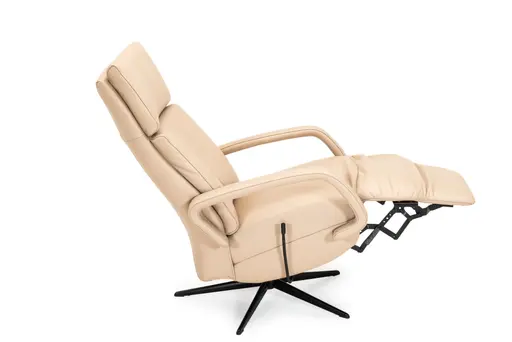 Sessel - Größe M, Relaxfunktion, Leder, Beige