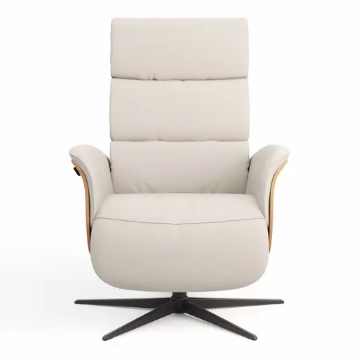 Relaxsessel Amila - Größe L, inkl. 4-motorischer Relaxfunktion und Aufstehhilfe, Leder, Silbergrau