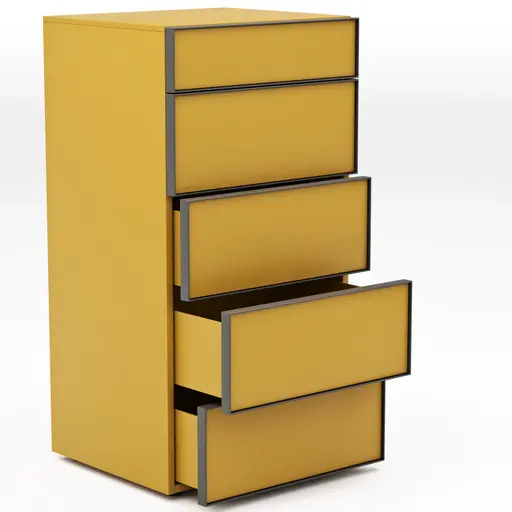 Kommode Loretto - BHT ca. 60x115x53 cm, Lack matt, Safrangelb