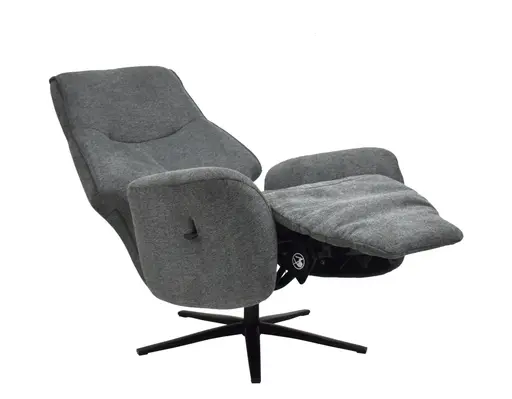 TV-Sessel MARCELAS - drehbar, Relaxfunktion, Kopfteilverstellung, Stoff, Grau