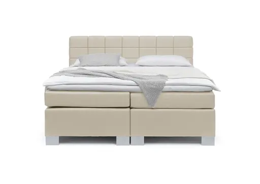 Boxspringbett HAIKOS- Liegefläche ca. 180x200 cm, Stoff, Beige