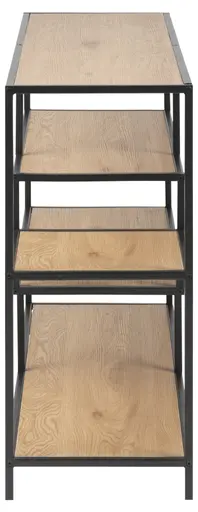 Bücherregal - Wildeiche Nachbildung, Metall schwarz