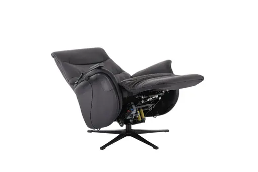 TV-Sessel MAREK - drehbar, Relaxfunktion, Kopfteilverstellung, Leder, Schwarz