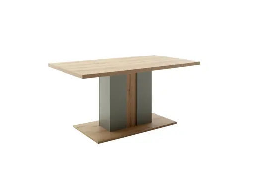 Esstisch - LB ca. 160x90 cm, Eiche Evoke Nachbildung, Salbeigrün