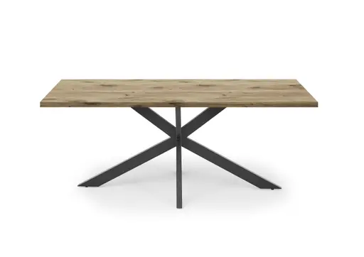 Esstisch - LB ca. 180x90 cm, Viking Eiche, Schwarz