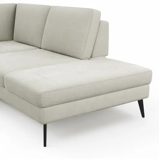 Ecksofa Houston - 2,5-Sitzer, Eckelement und 1-Sitzer mit Abschlussteil rechts,  inkl. Sitztiefenverstellung und Armlehne klappbar, Stoff, Natur