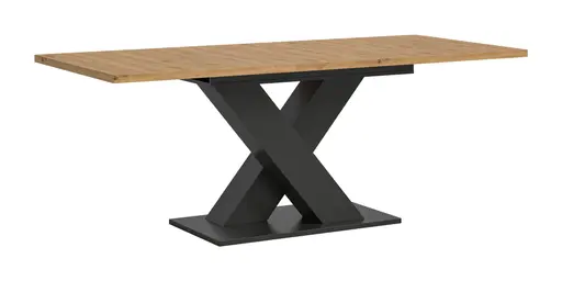 Esstisch - ausziehbar, LB ca. 150x90 cm, Artisan Eiche Nachbildung, Grau