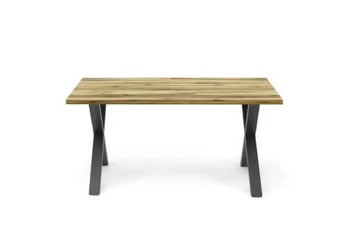 Esstisch - LB ca. 160x90 cm, Plankeneiche, Schwarz