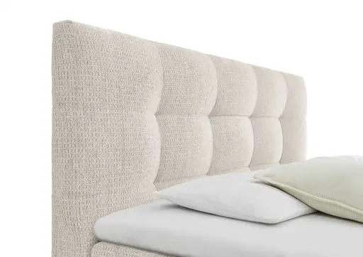 Boxspringbett SANDRIN I- Liegefläche ca. 200x200 cm, Stoff, Taupe