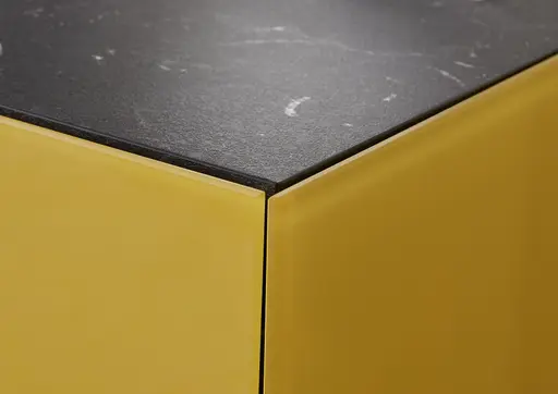 Lowboard - B ca. 181 cm, Goldgelb, Keramikoptik