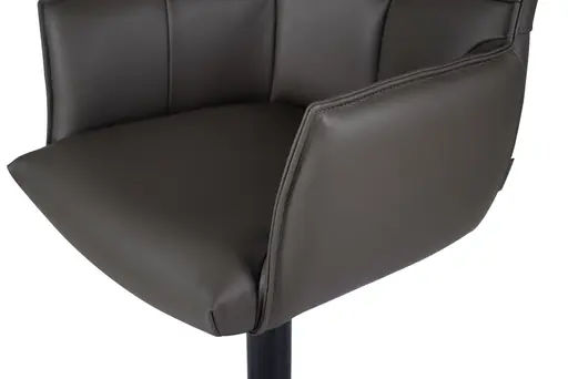 Barhocker MELE - drehbar, höhenverstellbar, Leder, Dunkelbraun