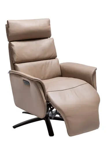 Relaxsessel Amila - Größe M, inkl. 2-motorischer Relaxfunktion und Kopfteilverstellung, Leder, Rauchbraun