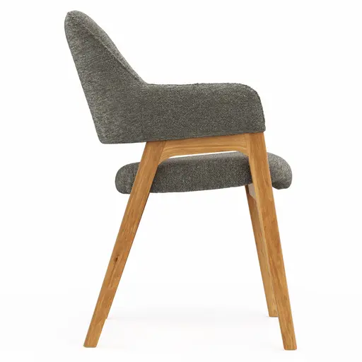 Armlehnstuhl Flore 1 - Stoff, Steingrau