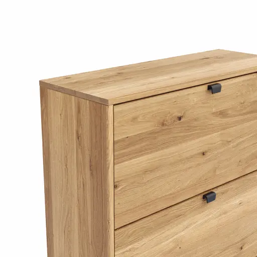 Schuhschrank Williston - Korpus Wildeiche massiv / Front sandgestrahlt