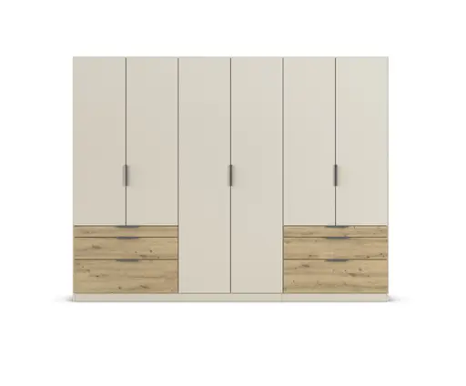 Drehtürenschrank RANI- B ca. 271 cm, Champagner, Eiche Dekor