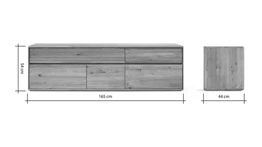 Mediaboard Hillsboro - Wildeiche natur, geölt