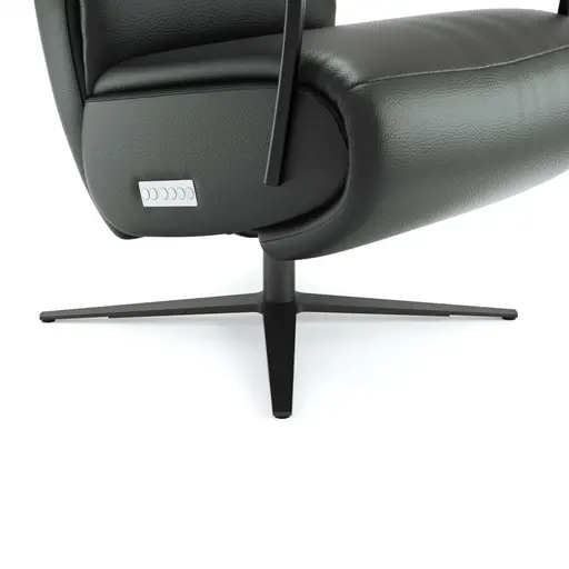 Relaxsessel Rafael - inkl. Relaxfunktion (motorisch), Leder, Schwarz