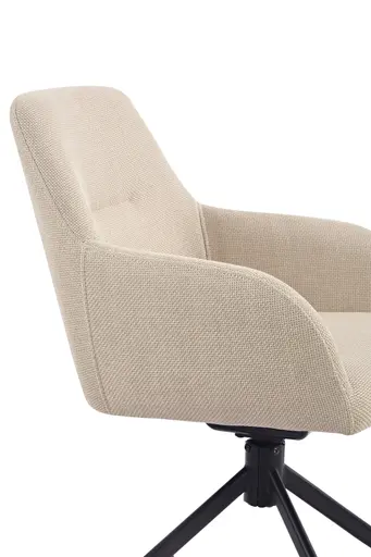 Armlehnstuhl - drehbar, Stoff, Beige