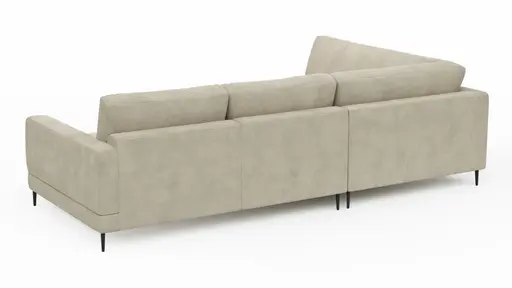 Ecksofa Janne - Ecke links, 2-Sitzer, Feincord, Sand