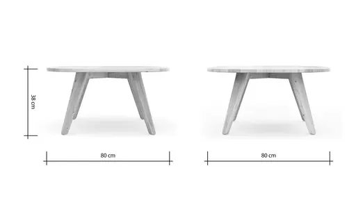 Couchtisch Signe - BHL ca. 80x38x80 cm, Asteiche massiv, Geölt