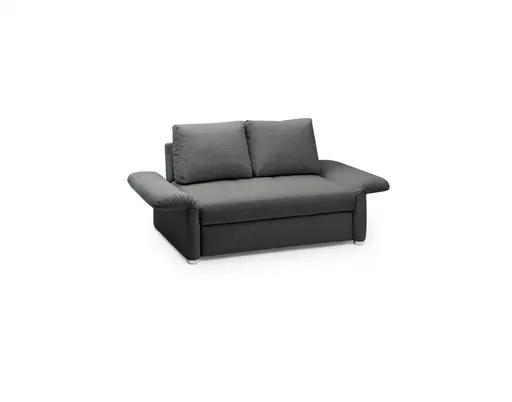 Sofa JORDEN - 1,5-Sitzer inkl. Schlaffunktion mit Bettkasten, verstellbare Armlehnen, Stoff, Dunkelgrau