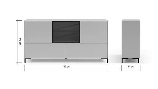 Sideboard Medio - Lack, Weiß