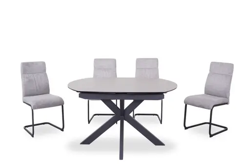 Esstisch MEGGIE - ausziehbar, LB ca. 130x100 cm, Glaskeramik, Grau