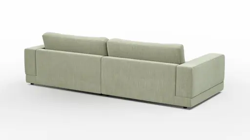 Ecksofa Juni - 1,5-Sitzer mit Longchair rechts, Stoff, Lindgrün