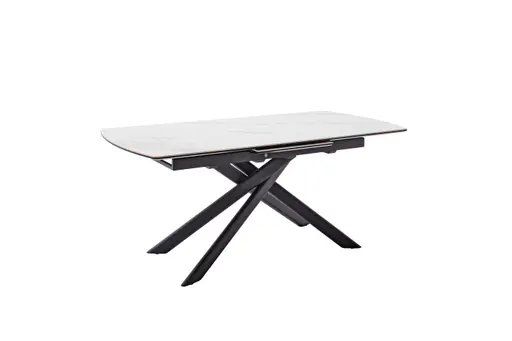 Esstisch - ausziehbar, LB ca. 180 (230)x90 cm, Keramik, Weiß