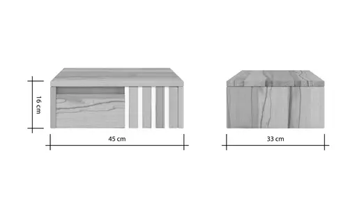  Nachtkonsole Tigris - rechts, Kernbuche massiv, geölt