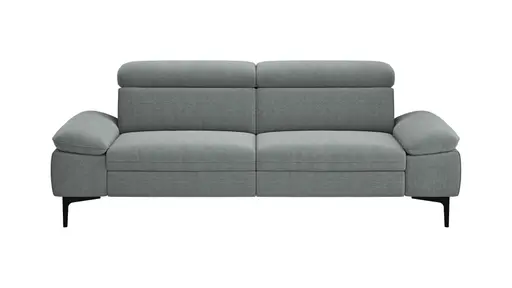Sofa Felipa - 3-Sitzer inkl. Kopfteil verstellbar, Stoff, Grau