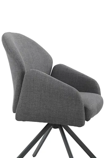 Armlehnstuhl - drehbar, Stoff, Grau