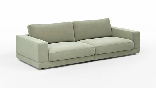 Sofa Juni - 3-Sitzer, Stoff, Lindgrün