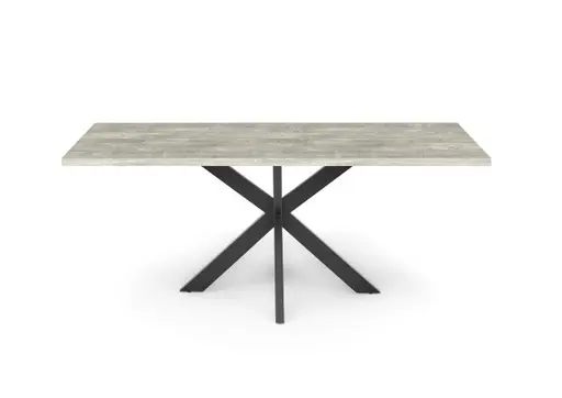 Esstisch - LB ca. 180x90 cm, Betonoptik, Schwarz