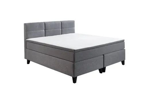 Boxspringbett SAMIRO- Liegefläche ca. 140x200 cm, Stoff, Grau