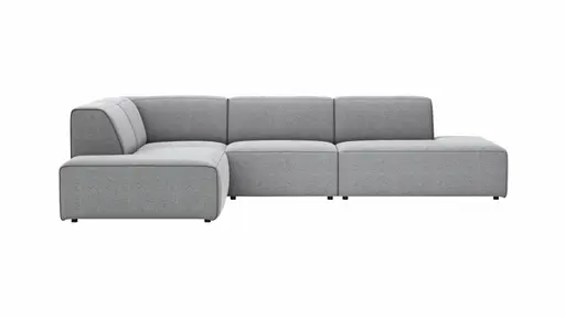 Ecksofa Elementos - Ecke links mit 1-Sitzer und Abschlusselement, Stoff, Grau
