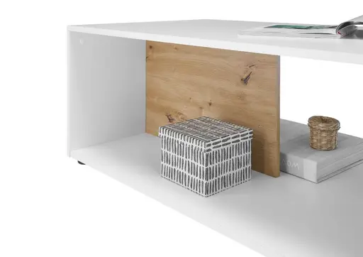 Couchtisch - B/H/T ca. 110x40x60 cm, Weiß Dekor