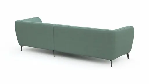 Ecksofa Morela - 2-Sitzer mit Longchair rechts, Stoff, Petrol